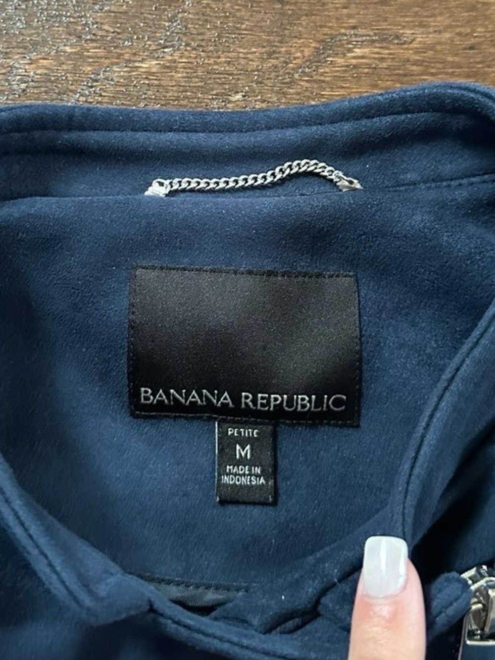 Banana Republic Faux Suede Moto jacket-Medium Petite-like new - Picture 8 of 10